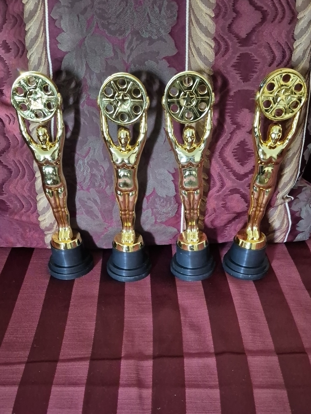 Set of 4 Gold Film Reel Trophies